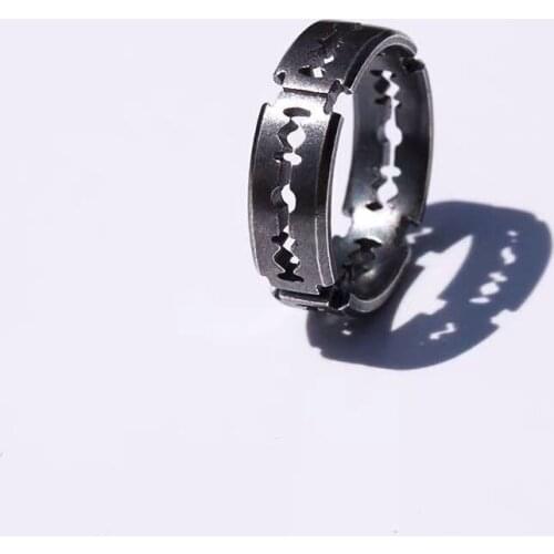 Retro Razor Blade Ring Opening Adjustable Ring Mens Domineering National Style Jewelry Attend Cocktail Meeting Ring