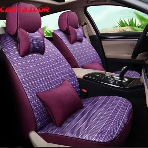 CARTAILOR Linen Automobiles Seat Covers for Toyota Alphard 2012 Car Seat Cover Set Car Styling Cover Seats Supports Protectors