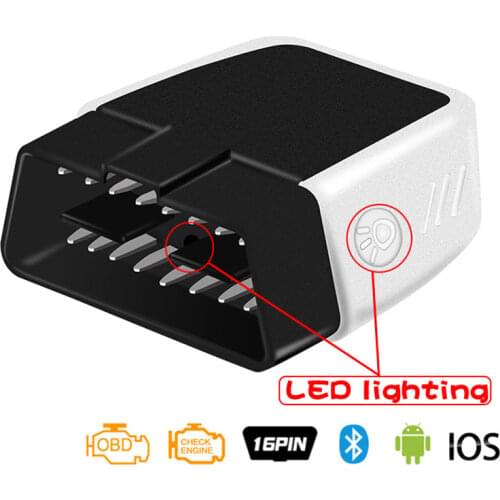 Mini OBD bluetooth 4.0 V2.1 Scanner ELM327 for IOS Android with LED lighting for Multi-brands CAN-BUS OBD-II compliant vehicles
