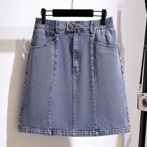Sexy Women Denim Mini Skirt Fashion Summer High Waist Korean Black Skirt Blue Package Hip Jeans Harajuku Plus Size Cotton 6XL