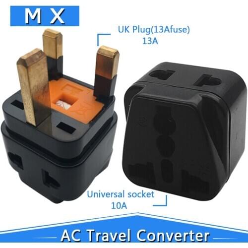 Korindo Multifunction Black White 13A 250V 3 Pin Certified ABS Material Connector AU EU US To UK Plug Adapter Wish Fuse