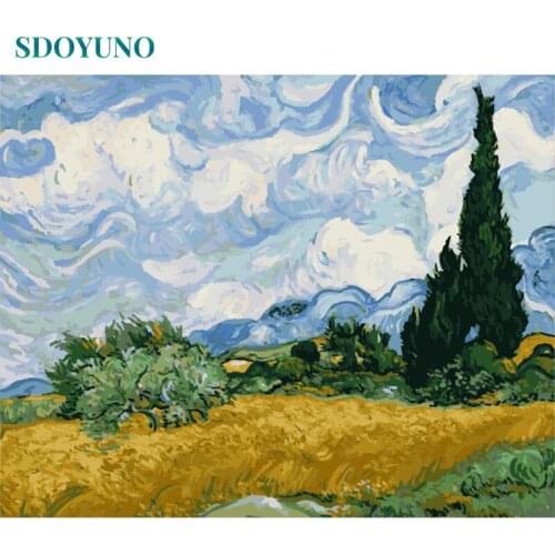 SDOYUNO Harvest field Landscape Frameless DIY Gift Painting By Numbers Home Decor pictures by numbers Wall Art Bedroom Decor