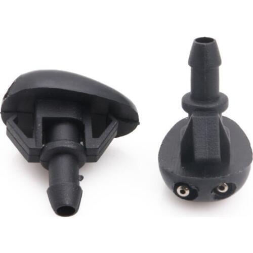 New 2 Pcs Car Windshield Washer Sprayer Nozzle Dual Holes For Nissan