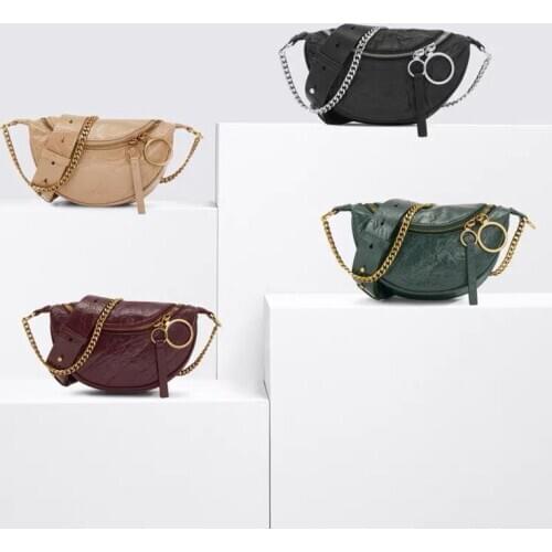 2021 new ladies bag PU leather solid color fashion ladies cross-bag waist pack chest bag women