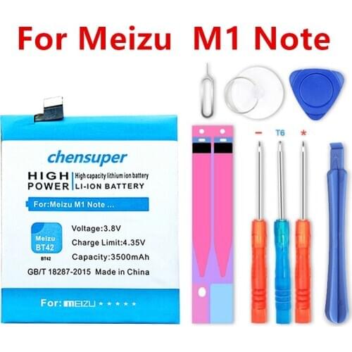 3500mAh original chensuper BT42 Battery For Meizu Meizy M1 Note
