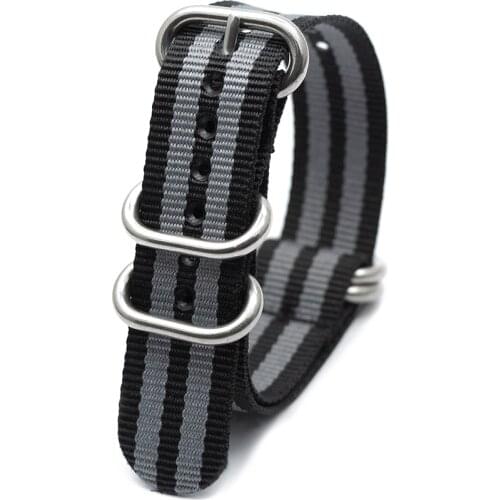 Casual Silver 5 Rings Button Breathable Nylon Strap Soft Suitable Many Colors Can Be Selected Watch Accessories Washable