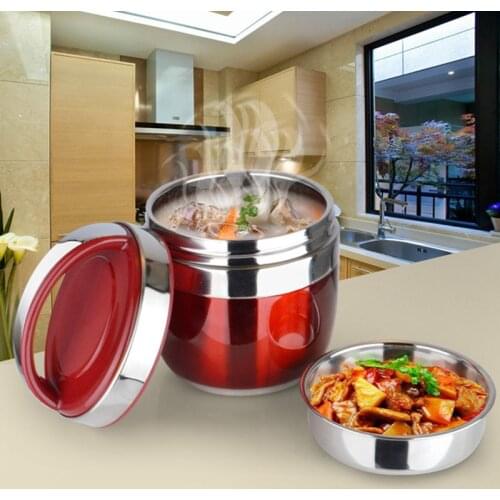 Hand Stainless Steel Insulated Portable Pan Container Double Layer Lunch Box Creative Japanese Style Seperated-Style 2-Layer Ins