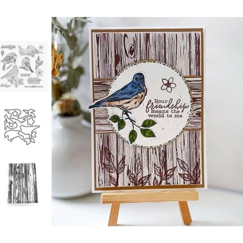 Retro Friends Birds Stamps Cutting Dies Templates for DIY Scrapbooking Album Transparent Silicone Decorative
