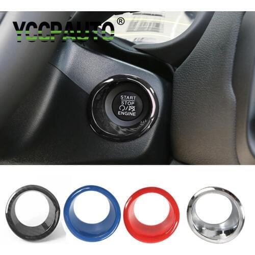 YCCPAUTO Engine Start Stop Push Button Sticker For Jeep Compass 17+ Key Hole Switch Ring Cover Trim Car-styling 1PCS Accessories