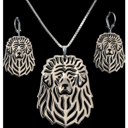Womens Metal Tibetan Mastiff Jewelry Set Lovers' Alloy Dog Jewelry Set