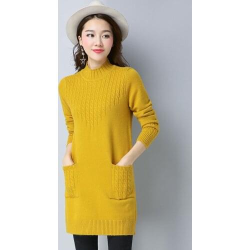 Women Spring Autumn Style Knitted Sweater Pullovers Lady Casual Stand Collar Pullovers Tops ZZ1050