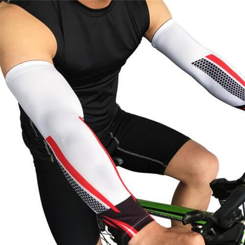 1Pair UV Protection Running Cycling Arm Warmers Basketball Volleyball Arm Sleeves Bicycle Bike Arm Covers Golf Sports Elbow Pads