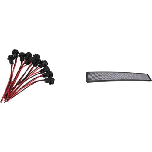 10X T10 W5W 168 194 Lamp Holder Socket Glass Base Lamp Socket DIY, Black with Cabin Air Filter Charcoal Carbon For-BMW