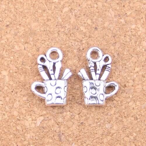 14pcs Charms pen containe 19x11mm Antique Pendants,Vintage Tibetan Silver Jewelry,DIY for bracelet necklace