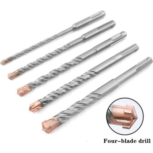 5PCS / 6PCS Fine Round Shank Cross Alloy Impact Drill Bit Tungsten Steel Electric Hammer Drill Bit Set