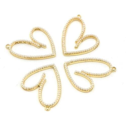 50pcs Summer wind colorful sweet heart charm for earrings bracelet accessories handmade DIY material geometric pendant