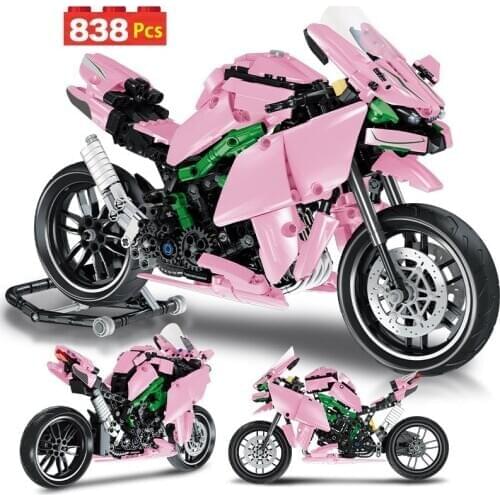 836pcs City Off-road Motorbike MOC Model Building Blocks Creator High-tech Racing Car Motorcycle Bricks Toys for Children Gifts