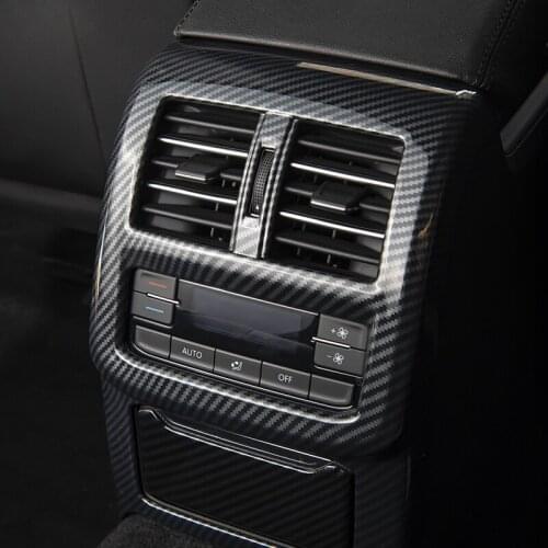 For Volkswagen Arteon Passat B8L Accessories Carbon fiber Style Car Rear Seat Air Conditioning Vent Cover Trim Anti-Kick Panel