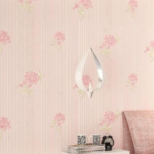 Beibehang Simple Pastoral Floral Nonwovens Wallpaper Warmer Bedroom Living Room Sofa Background Wallpaper papel de parede