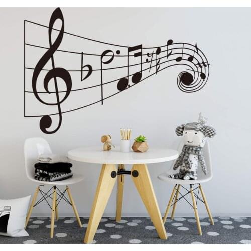 Large Music Note Music score Wall Sticker Play Room Girl Room Paino Music Note Wall Decal Bedroom Vinyl Home Decor Art