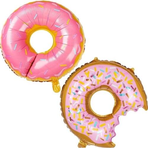 Big Donut Foil Balloons Large Mylar Doughnut Balloon Giant for Birthday Party Wedding Decoration Baby Shower Donut Time