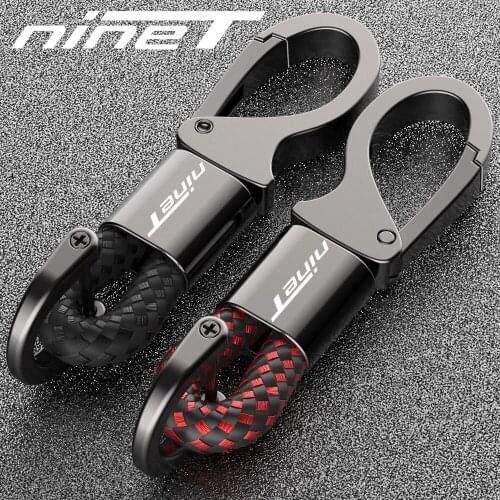 GEJOYS 2021 zinc alloy keychain is suitable for BMW NINE T keyring BMW HP R1250GS C650 GT C600 SPORT mountaineering keychain woven leather keychain
