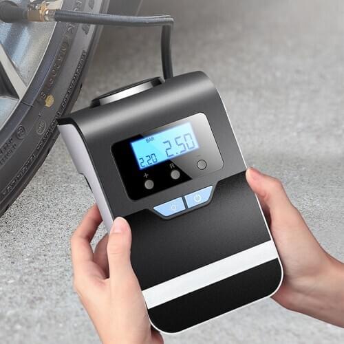 Digital Tire Tyre Inflator Pump 12V Portable Car Air Compressor with Big Light Bright Flashing Digital Pressure Gauge 150Psi