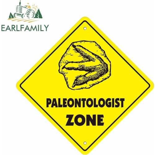 EARLFAMILY 13cm x 13cm for Paleontologist Zone Auto Car Sticker and Decals DIY JDM ATV VAN Waterproof Wall Door Decoration