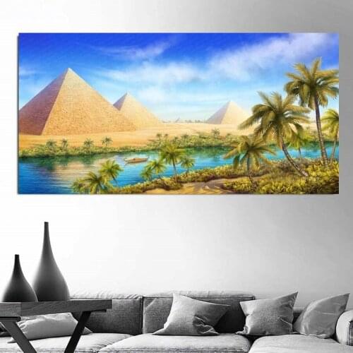 Egypt pyramid landscape Large 5D DIY Diamond Painting Full Square Drill Embroidery Round Mosaic Needlework decoration AA2737