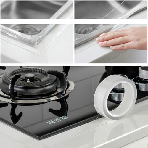 Tape Bathroom Kitchen Sink Cleanable Pool Mould Proof Nano Silicone Stickers Sealing Strip Self Adhesive Tape Plaster Waterproof