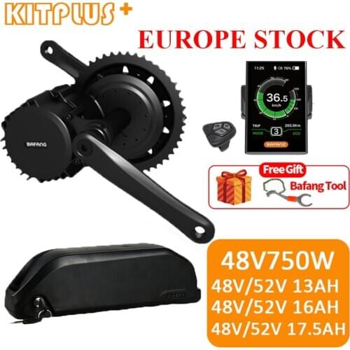 48V 750W Bafang BBS02B Mid Drive ebike Motor Electric Bike Conversion Kit with 13Ah 17.5Ah 52V 17.5Ah 21Ah Battery Samsung Cell