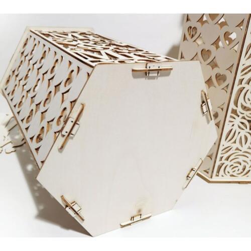 2021 New DIY Wooden Wedding Card Box Rustic Greeting Sign Holder Anniversary Party Supply