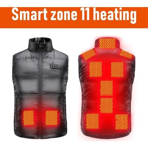 New 11 Heated Vest Jacket Fashion Men Women Coat Clothes Intelligent Electric Heating Thermal Warm Clothes Winter Heated Hunt