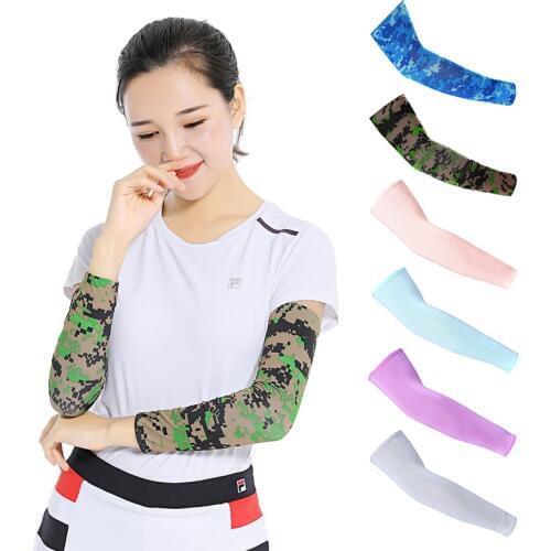 2Pcs Cooling Arm Sleeves Warmers Sports Sleeve Sun UV Protection Hand Cover Warmer Running Cycling Fishing Ski Arm Sleeves