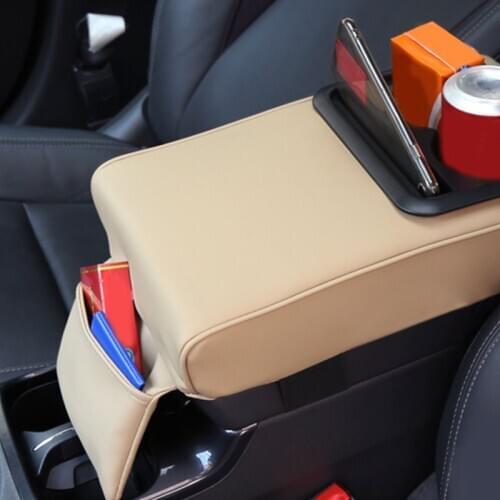 Car Armrest Box Heighten Support Universal Arm Center Console Arm Rest Cushion Water Cup Phone Holder Organizer Car Accessories