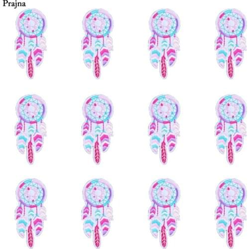 Prajna 10PCS Wholesale Unicorn Iron On Patches Dream-catcher Embroidered Stickers On Jacket Repair Applique For Clothing DIY Bag
