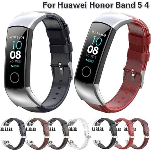 Genuine Leather Wrist Strap for Huawei Honor Band 4 Bracelet Smart Watch Accessories Smart Wristband for Honor Band 5 Band Strap
