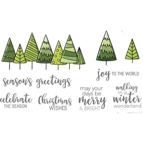 Christmas Tree Transparent Clear Silicone Stamp/Seals For DIY Scrapbook/Holiday Album Decorative Card Making Clear Stamp