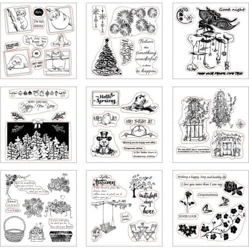Christmas Trees Silicone Clear Stamps 2020 DIY Scrapbooking Embossing Photo Album Decorative Paper Card Craft Supplies New