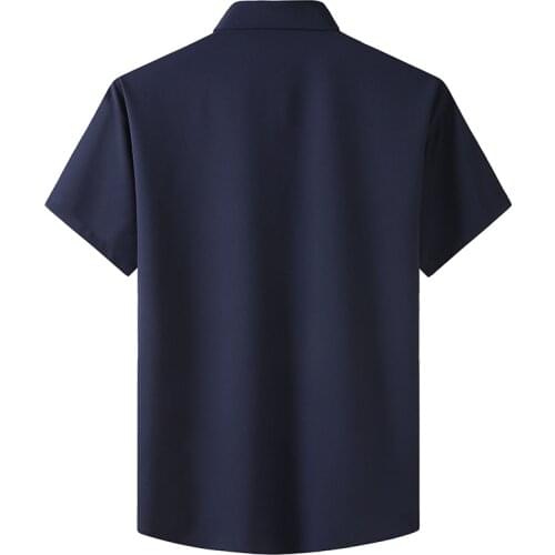 New Summer Business Formal Shirts For Men Short Sleeve Loose Dress Shirt Man chemise Casual Brand Clothes