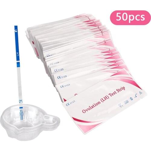 Fertility For Woman Ovulation Strip 50 PCS Easy Home Rapid Ovulation Test Kit 25miu With Urine Cups Fast Shipping With 24 Hours