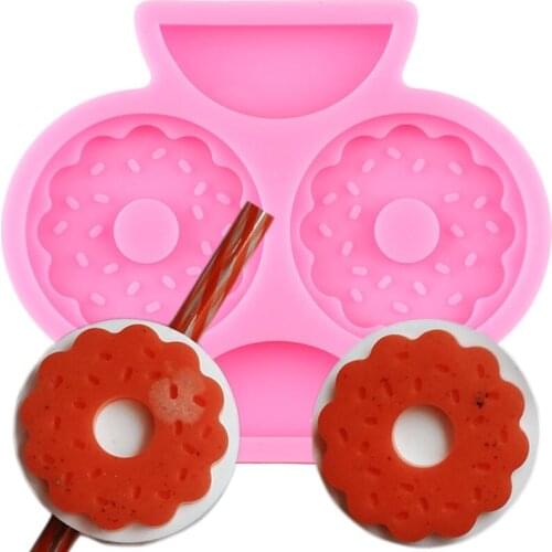 Donuts Straw Topper Silicone Molds DIY Craft Keychain Epoxy Resin Mould Necklace Jewelry Mold Candy Fondant Chocolate Moulds