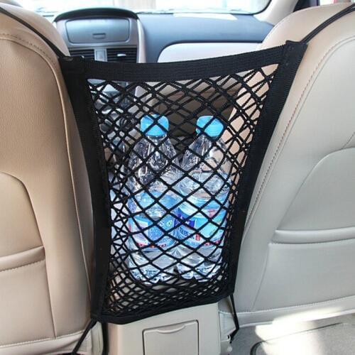 Car Universal Cargo Stowing Organizer Net Auto Rear Seat Trunk Back Seat Elastic String Single Layer Mesh Storage Bag
