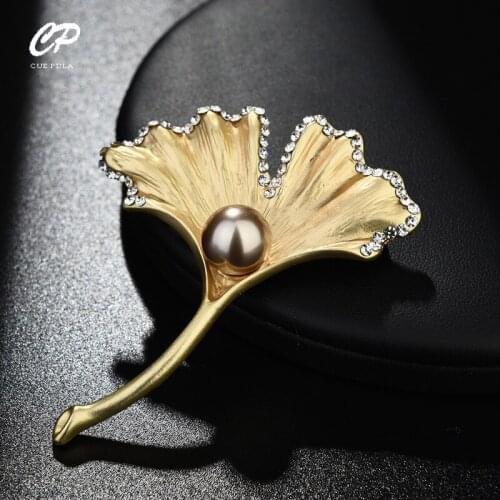Vintage Ginkgo Leaf Brooches For Women Weddings Banquet Flower Brooch Pin Clothing Accessories Gifts