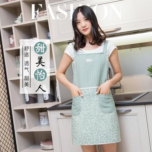 Womens strap apron Korean fashion kitchen coffee shop tea shop restaurant cooking apron