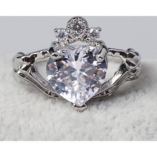 WYJZY Love type AAA zircon ladies ring classic wedding engagement jewelry fashion trend jewelry ladies anniversary surprise gift