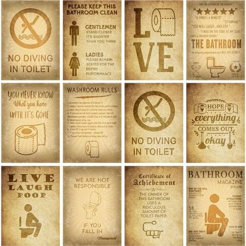 Gold Sign Bathroom Quote Sign Print Poster Amazing Experience Would Poop Here Again Toilet Art Canvas Painting Bathroom Decor