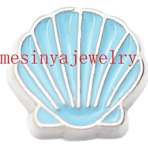10pcs Blue Shell Custom Floating Charms For Glass Locket