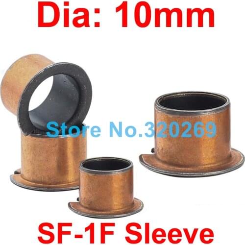 10PCS SF-1F 10070 10090 10120 10165 Dia 10MM Flange Self Lubricating Composite Bearing Bushing Sleeve Oil Free Sliding