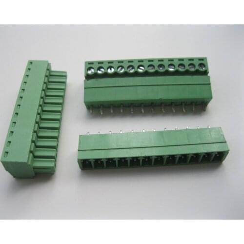 150 Pcs Per Lot Screw Terminal Block Connector 3.81mm 12 way/pin Green Pluggable Type HIGH Quality HOT Sale